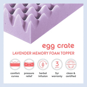 Close-up of lavender infusion on Best Price Mattress topper for calming ambiance.