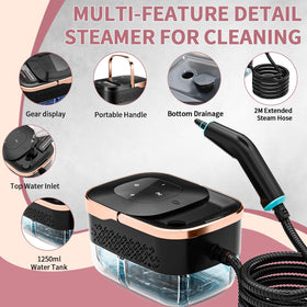 Bestbuy8 steam cleaner with a 42oz tank for long cleaning sessions.