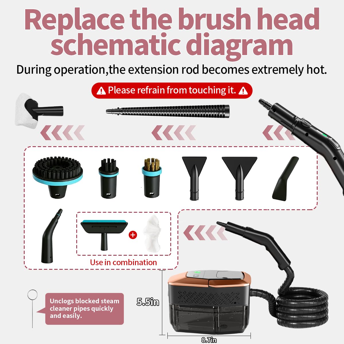 Bestbuy8 steam cleaner 61oz tank enables extended cleaning sessions.