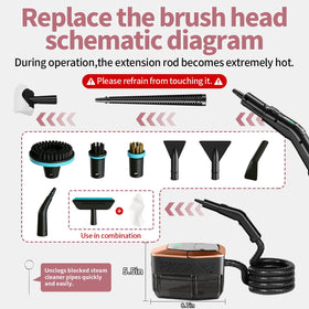 Bestbuy8 steam cleaner 61oz tank enables extended cleaning sessions.