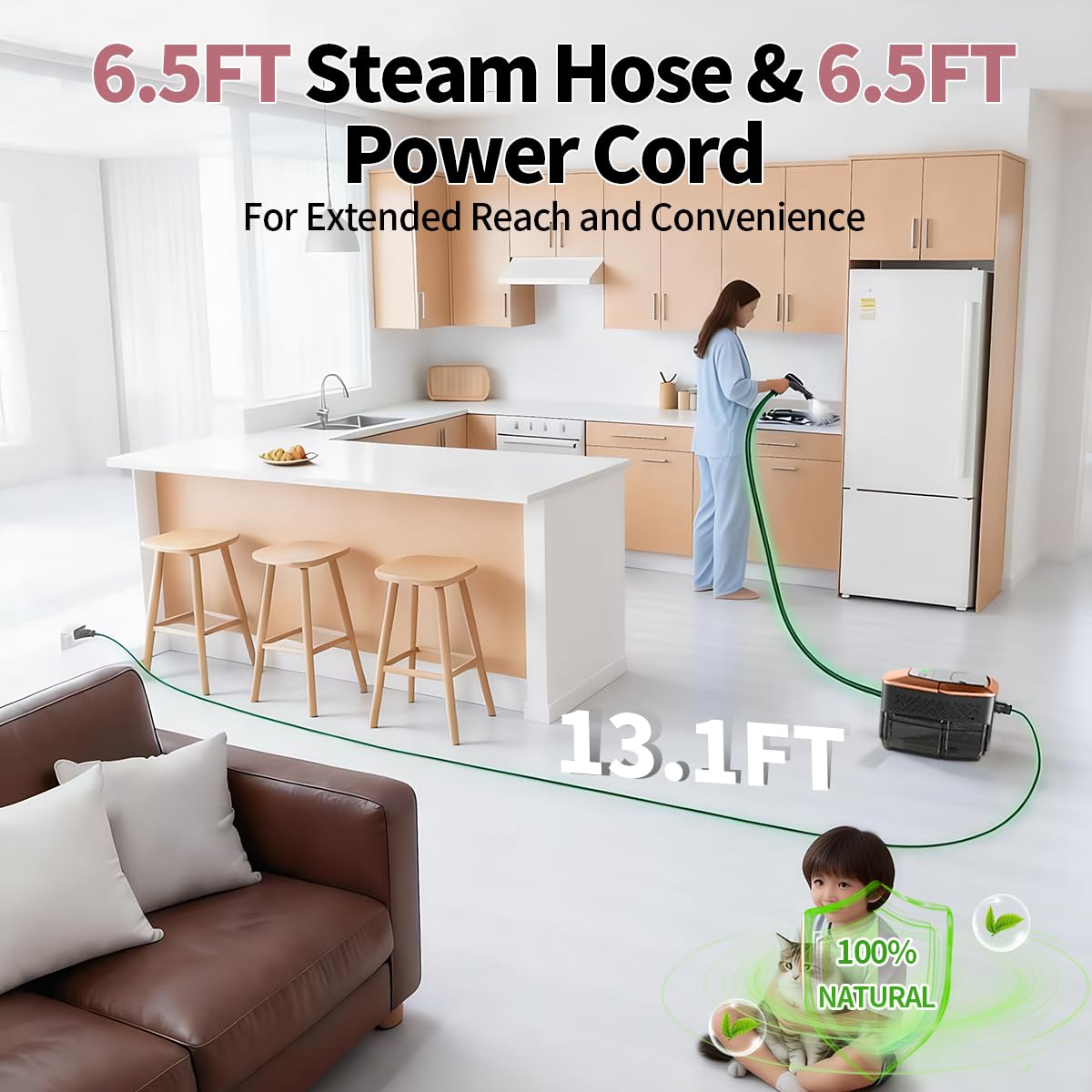 Bestbuy8 steam cleaner suitable for car detailing and home surfaces.
