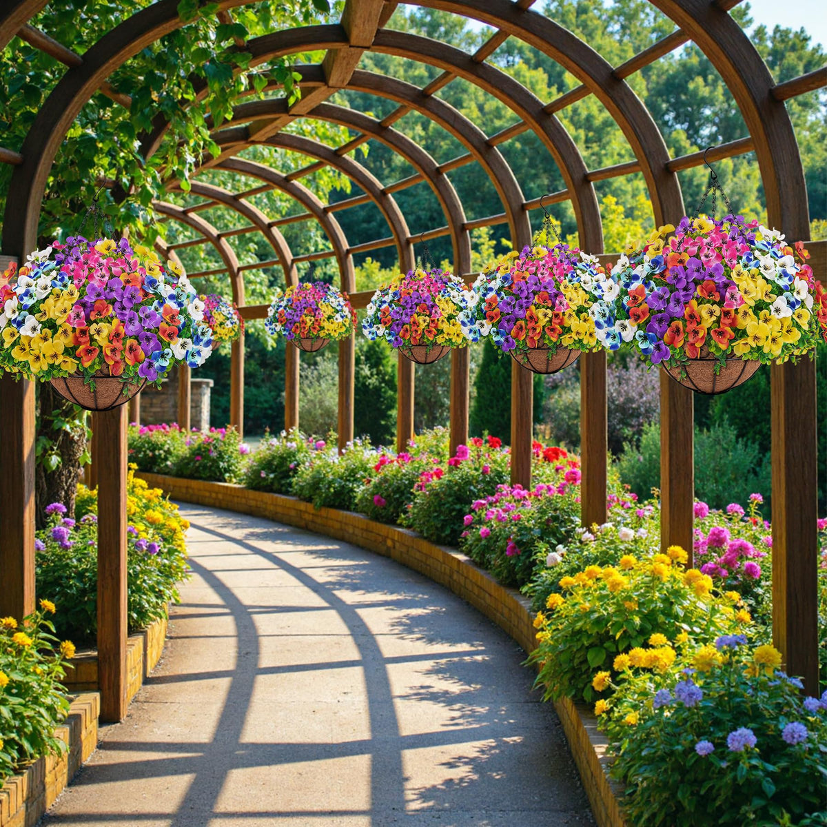 Besteek lifelike pansy petals add vibrant outdoor color with low maintenance
