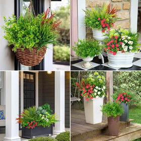 Besteek front-door decor artificial plants provide welcoming, easy-care greenery