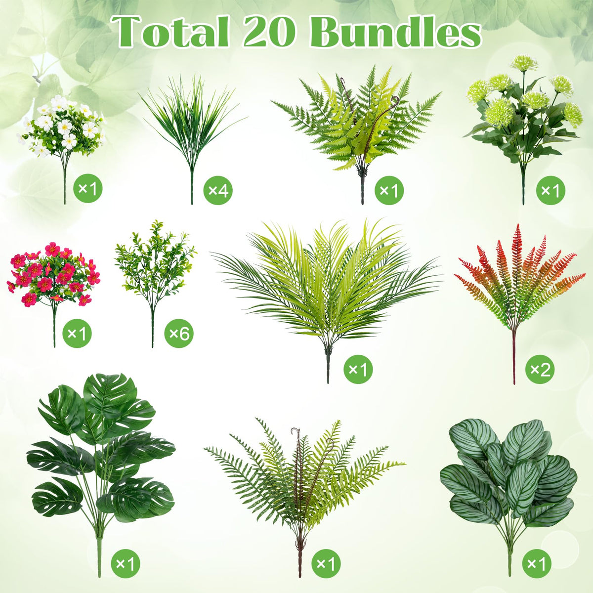 Besteek greenery stems offer UV-resistant versatility for garden borders