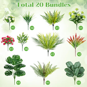 Besteek greenery stems offer UV-resistant versatility for garden borders