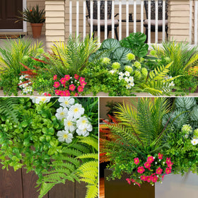 Besteek porch decor artificial plants enhance entryways with low-maintenance color