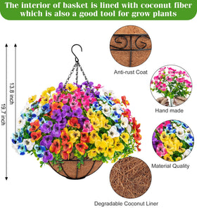 Besteek pansy flower stems close-up show lifelike petals and durable outdoor décor