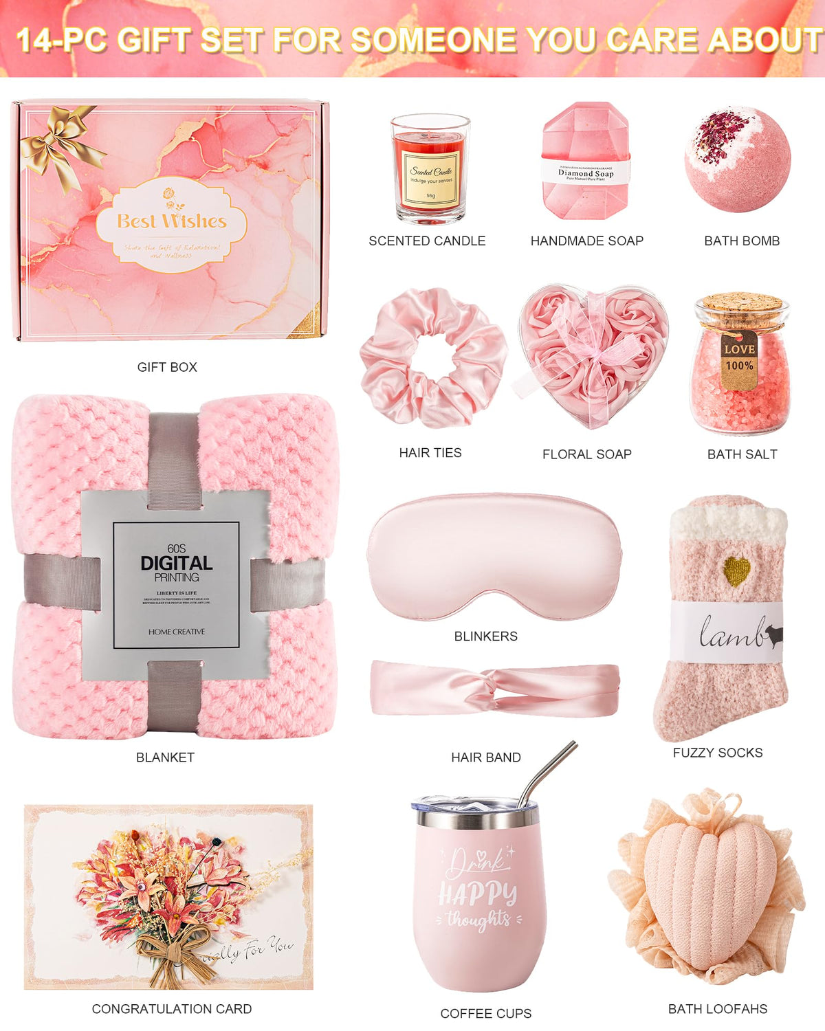 BestFlower spa bath gift basket with premium essentials for home use