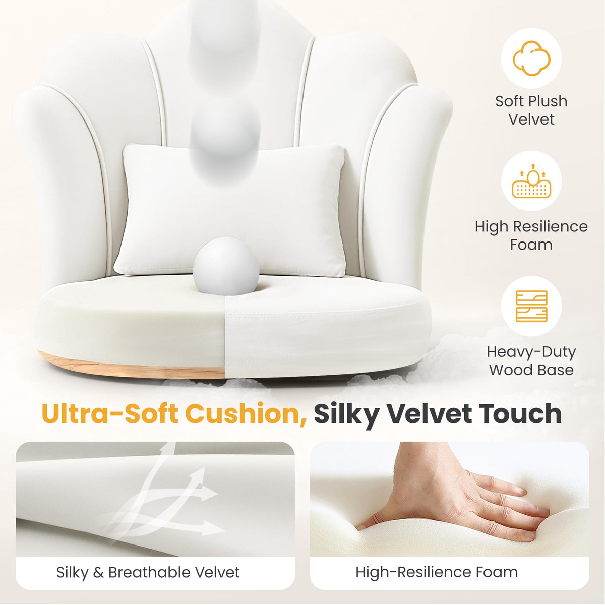 BestGlory Petal vanity chair quick 10-minute assembly with included tools