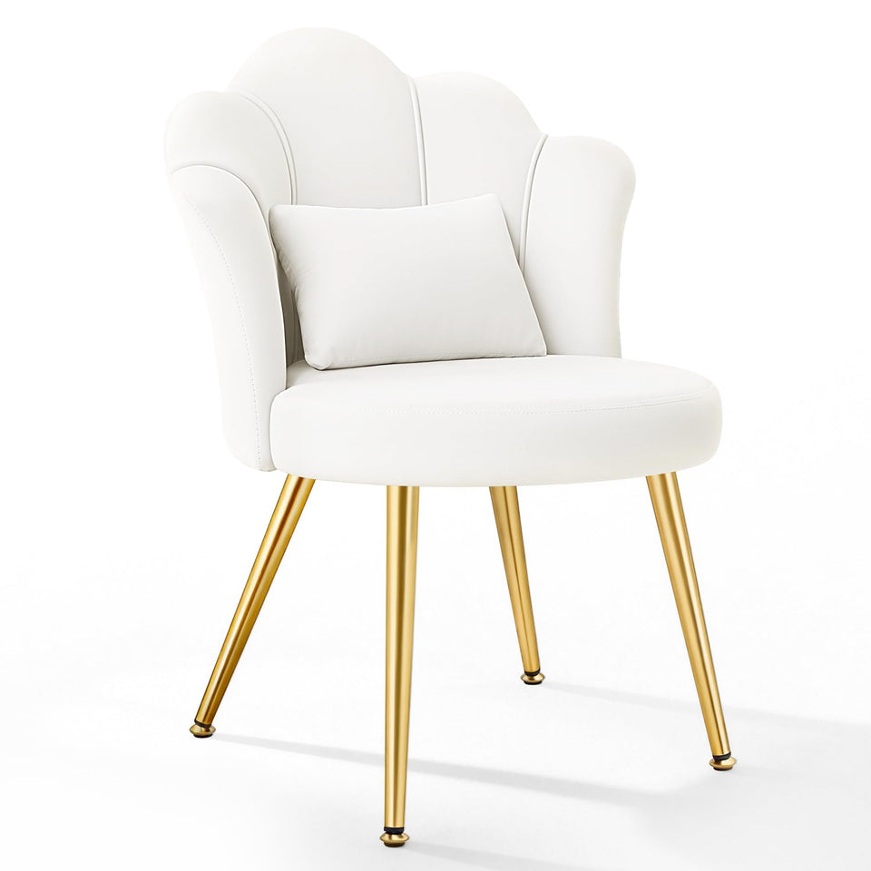 BestGlory Petal vanity chair back ergonomic contour for all-day makeup comfort