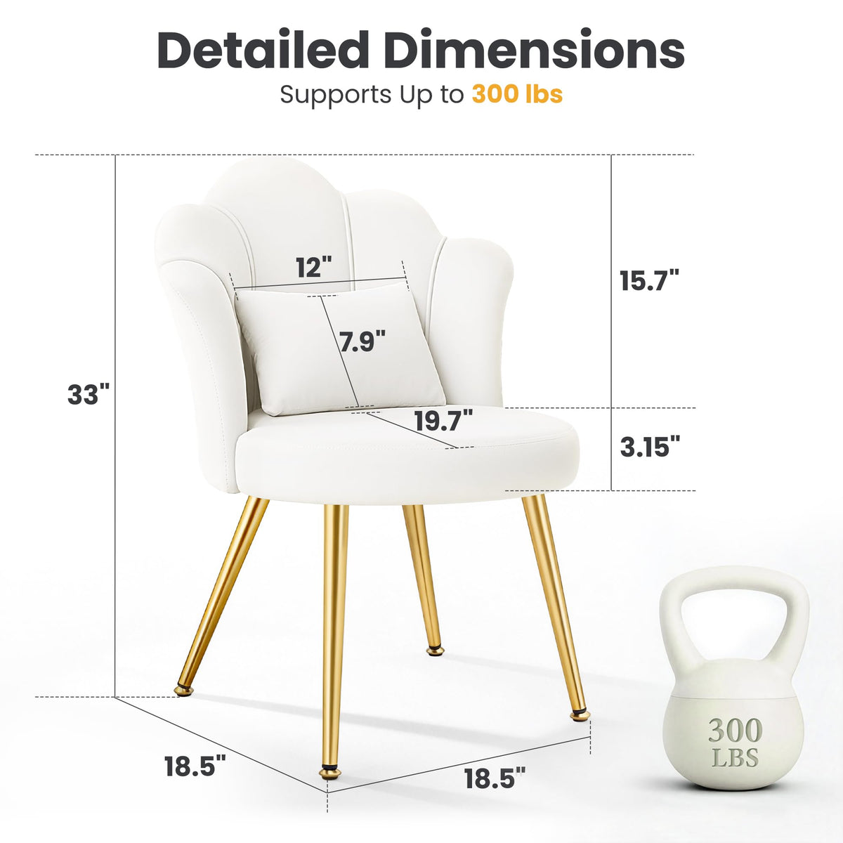 BestGlory Petal vanity chair premium velvet fabric feels soft and luxurious