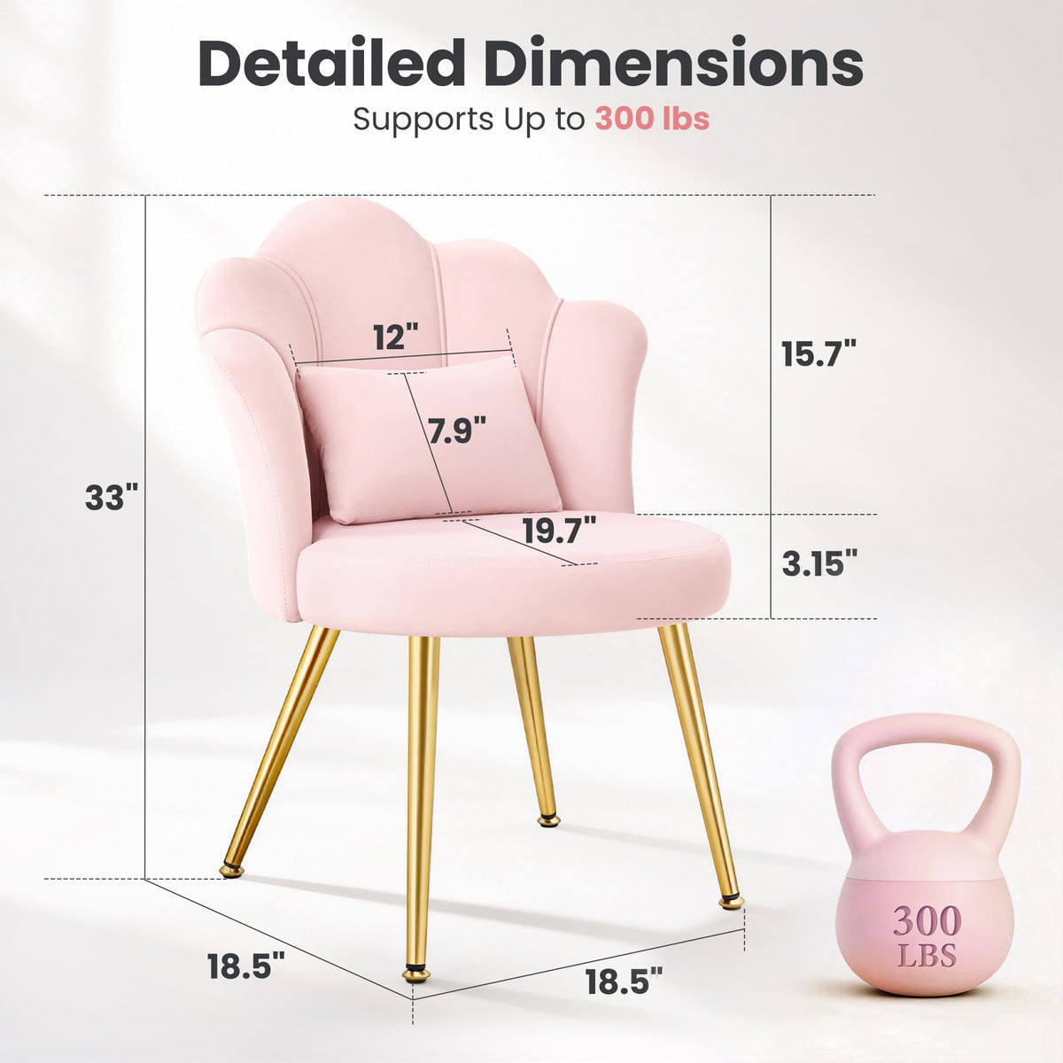BestGlory Soft Velvet makeup chair delivers plush cushioning and a luxurious touch