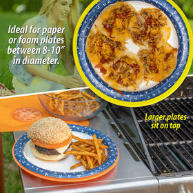 Besti 10-inch plate holders in orange keep plates centered during gatherings.