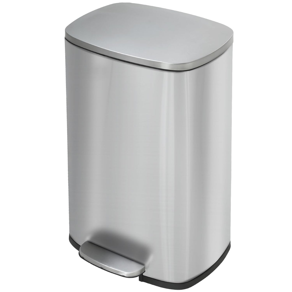 BestMassage 13-gallon stainless steel trash can with lid, durable and modern.