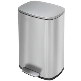 BestMassage 13-gallon stainless steel trash can with lid, durable and modern.