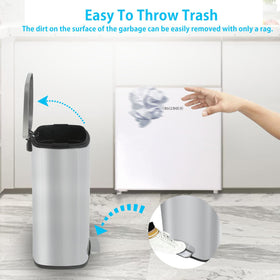 BestMassage trash can with foot pedal for hands-free disposal in busy spaces.
