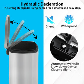BestMassage soft-close lid trash can for quiet operation and odor control.