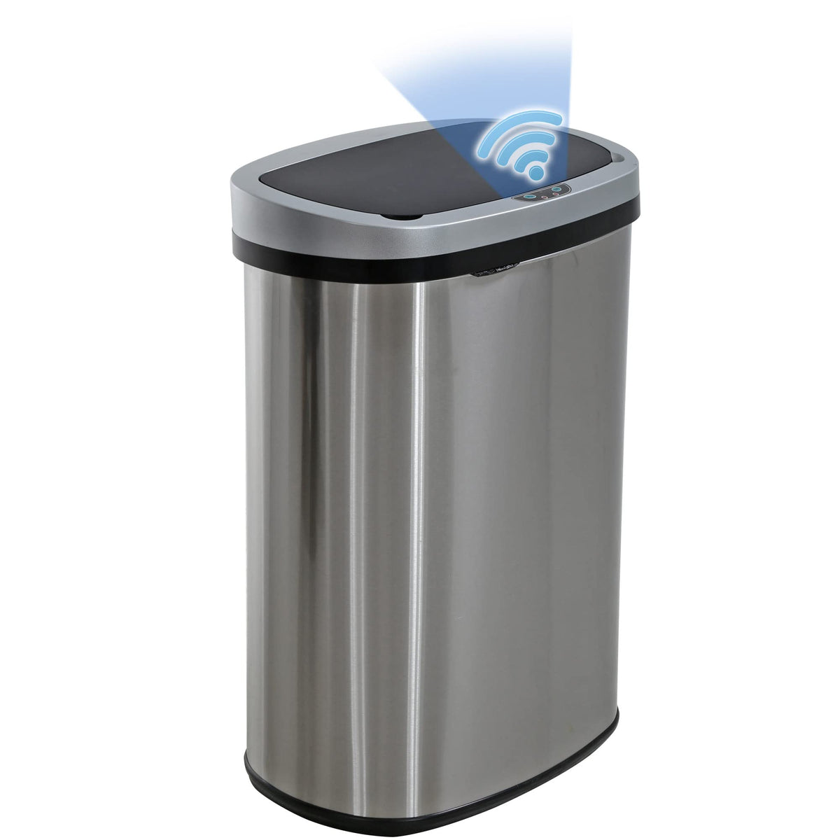 BestOffice 13-gallon trash can with lid for hands-free disposal.