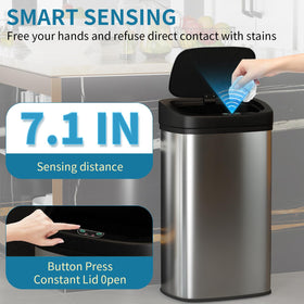 BestOffice 82L office-use bin blends functionality with modern stainless style.