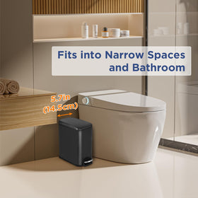 BestOffice anti-rust stainless steel trash bin keeps interiors dry.
