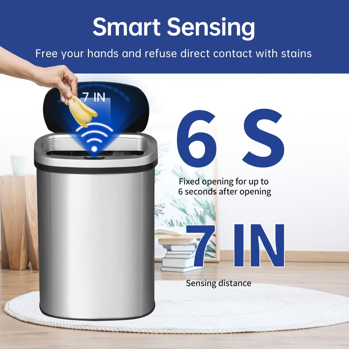 BestOffice automatic touchless trash bin sensor opening enables hands-free convenience.