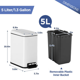 Back handle on BestOffice trash bin for easy repositioning.