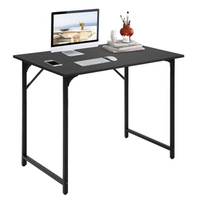 BestOffice computer desk 32inch black front view showcases sturdy build for stable daily work sessions.