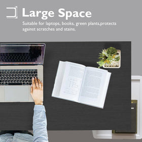 BestOffice desk 32inch black spacious surface for laptop, monitor, and coffee during long study days.