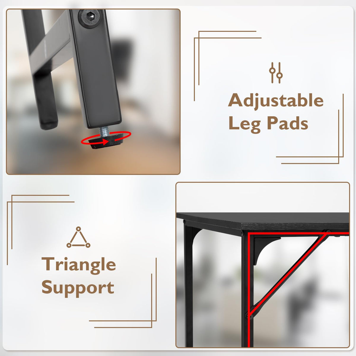 BestOffice desk metal frame for reliable stability even with multiple devices and accessories.