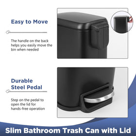 BestOffice durable steel pedal enables hands-free waste disposal.