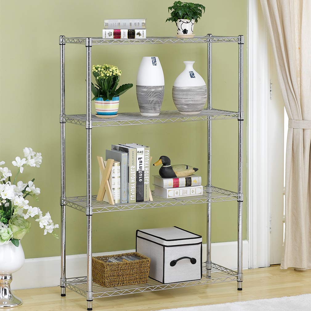 BestOffice garage shelving wire unit side view showing sturdy frame