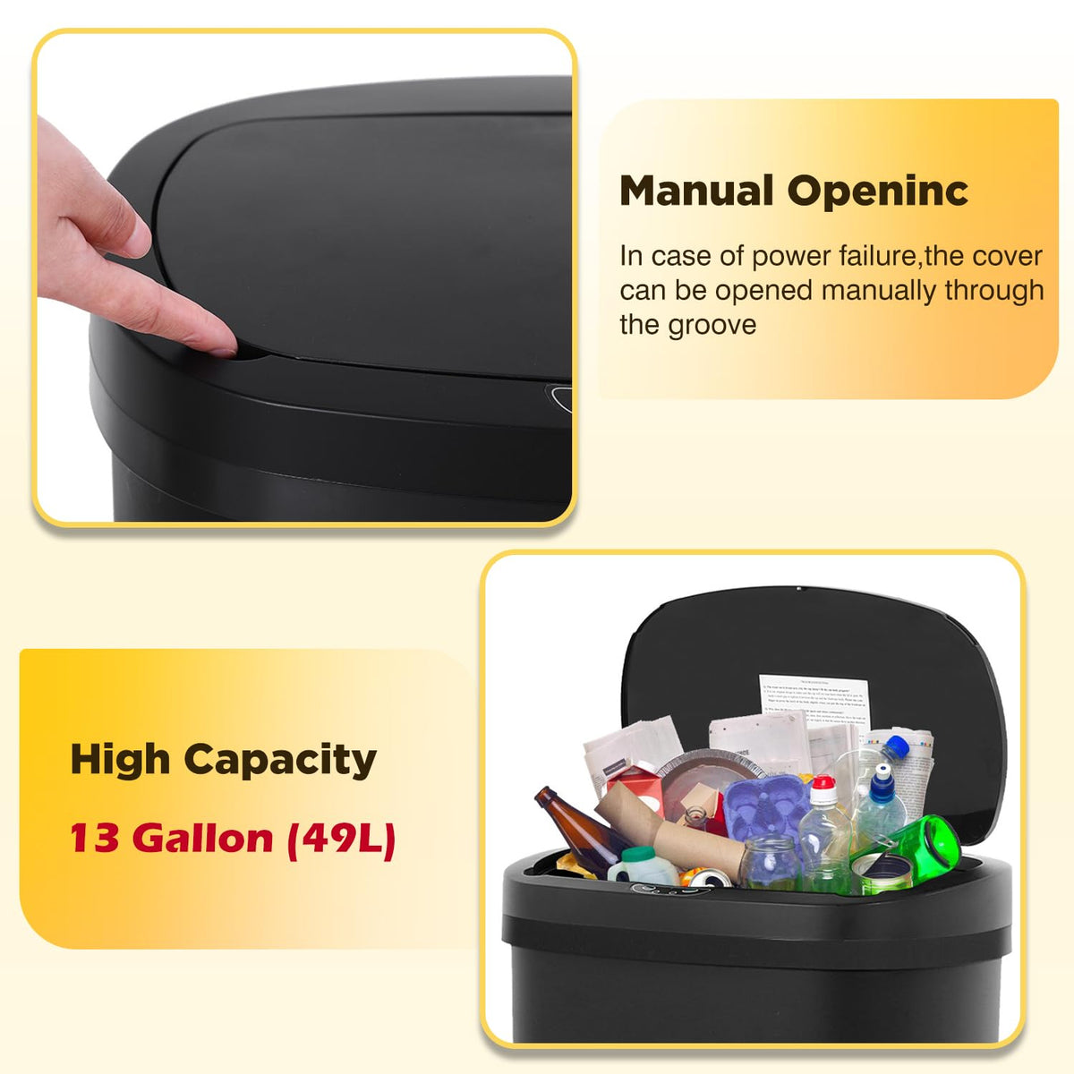 BestOffice oval-design trash can adds modern style to any room.