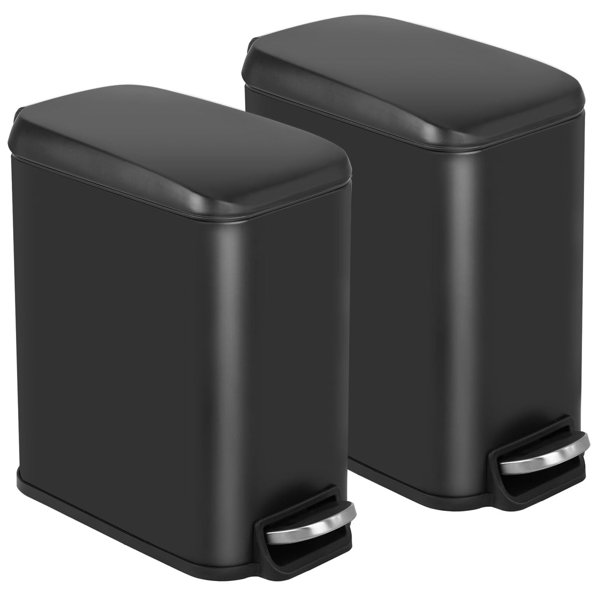 BestOffice slim trash can with lid 1.3 gal, ideal for compact spaces.