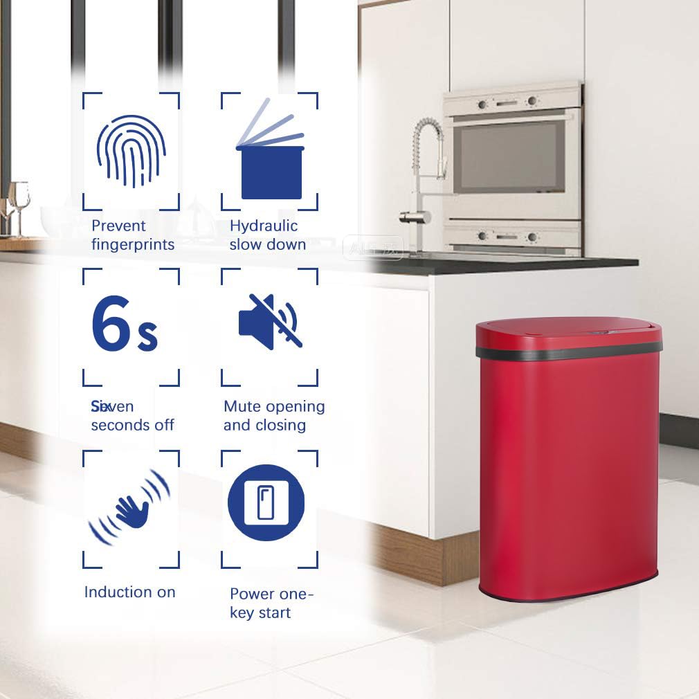 BestOffice 13-gallon capacity handles daily waste without frequent changes.