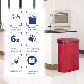 BestOffice 13-gallon capacity handles daily waste without frequent changes.