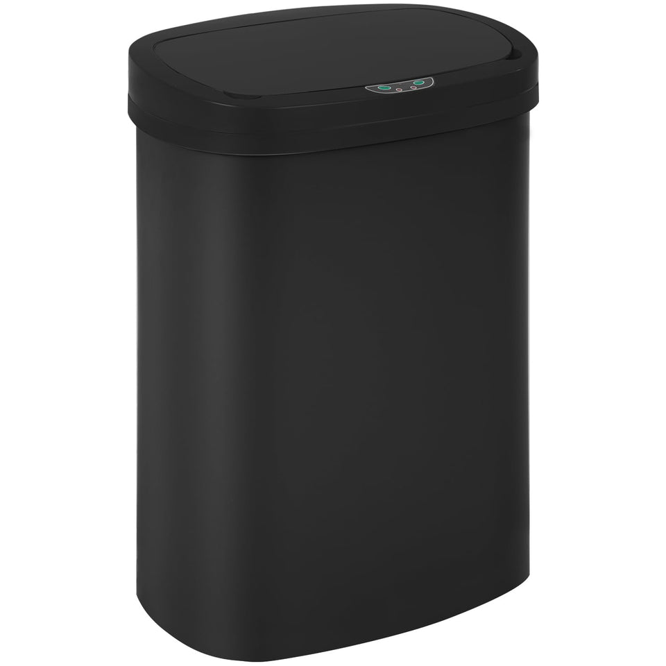 BestOffice 49L rectangular trash can with motion-sensor lid for hands-free use.