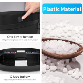 BestOffice large-capacity 49L trash can suitable for daily waste in any room.