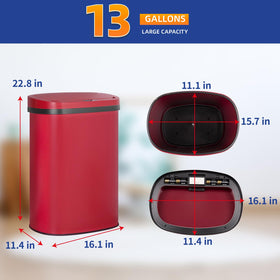 BestOffice red waste bin supports odor control with closed lid.