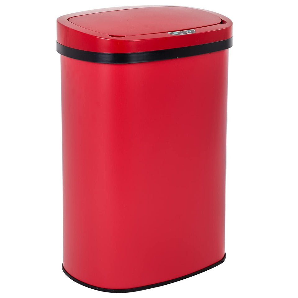 BestOffice red sensor trash can opens hands-free for a clean kitchen.