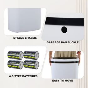 BestOffice 13-gallon interior basket fits standard bags for easy waste changes