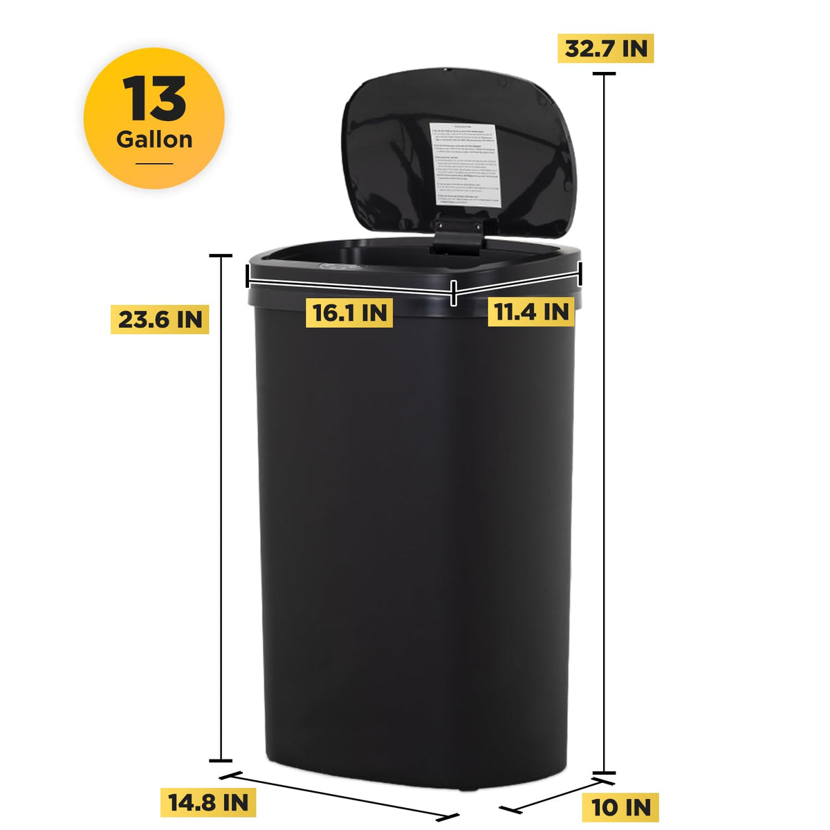 BestOffice wall or corner-fit trash can sits neatly against walls.