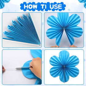 BestoFun 8-inch bright color fans add bold accents to a backdrop.