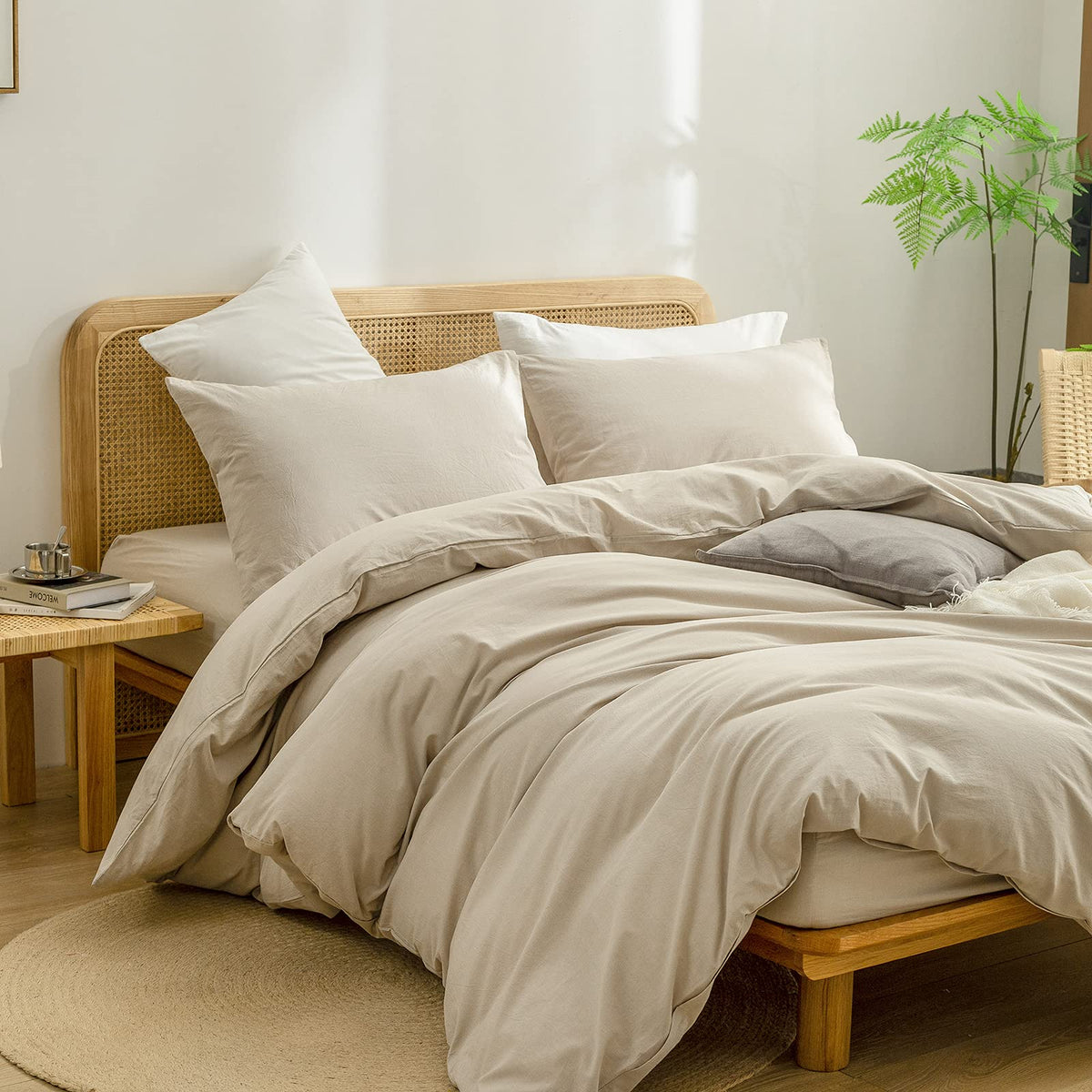 BESTOUCH fabric texture closeup shows linen-inspired look with cloud-soft touch