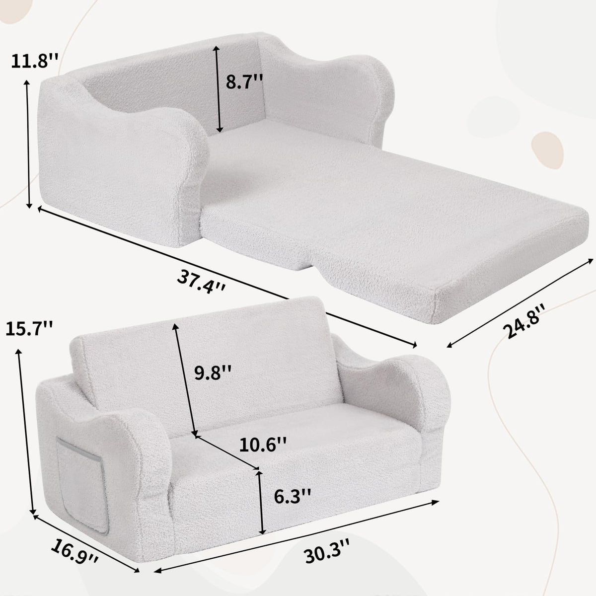 BestRoyal sherpa fabric toddler chair grey combines softness with durable support