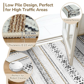 BESTSWEETIE geometry rug at entryway helps define the threshold with style.