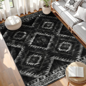 BESTSWEETIE area rug 5x7 machine washable for easy cleaning in busy living spaces
