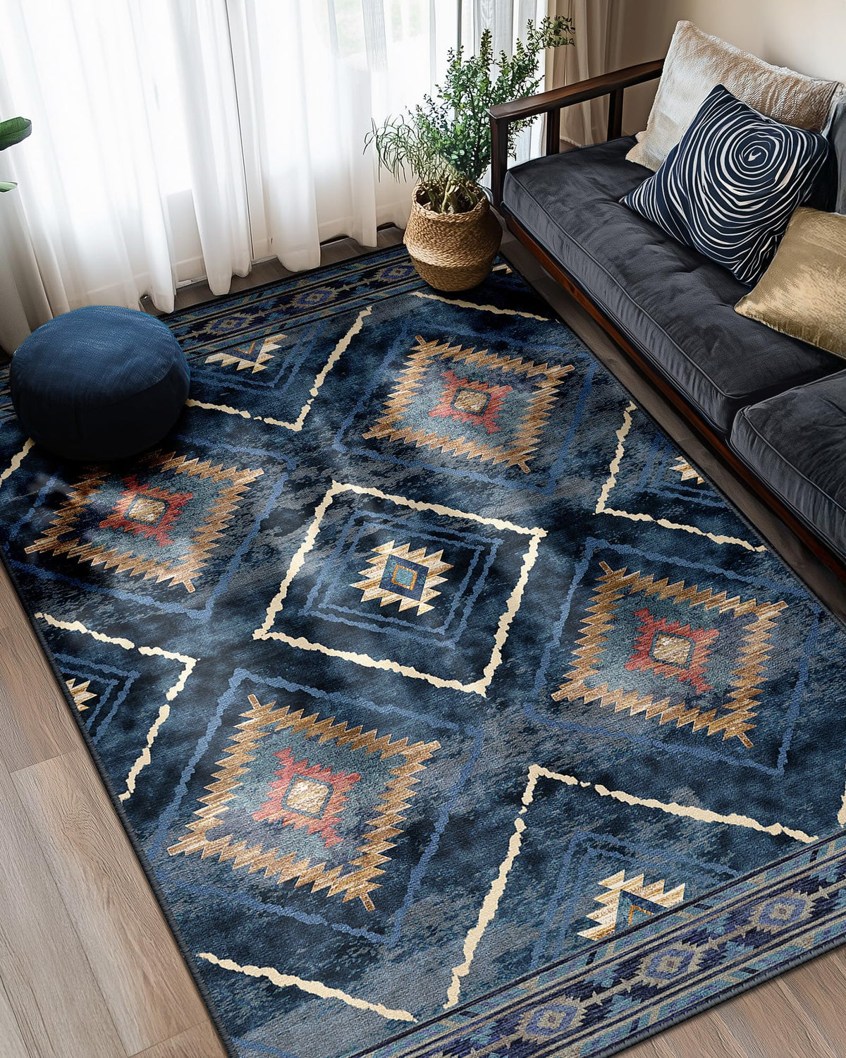 BESTSWEETIE area rug 5x7 soft-weave adds plush comfort to living rooms.