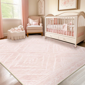 BESTSWEETIE area rug 6x9 pink cream pattern for living rooms with a soft feel