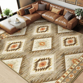 BESTSWEETIE area rug 8x10 cream camel pattern adds cozy charm to living rooms