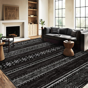 Bestsweetie geometry rug 5x7 black and white for a modern living space